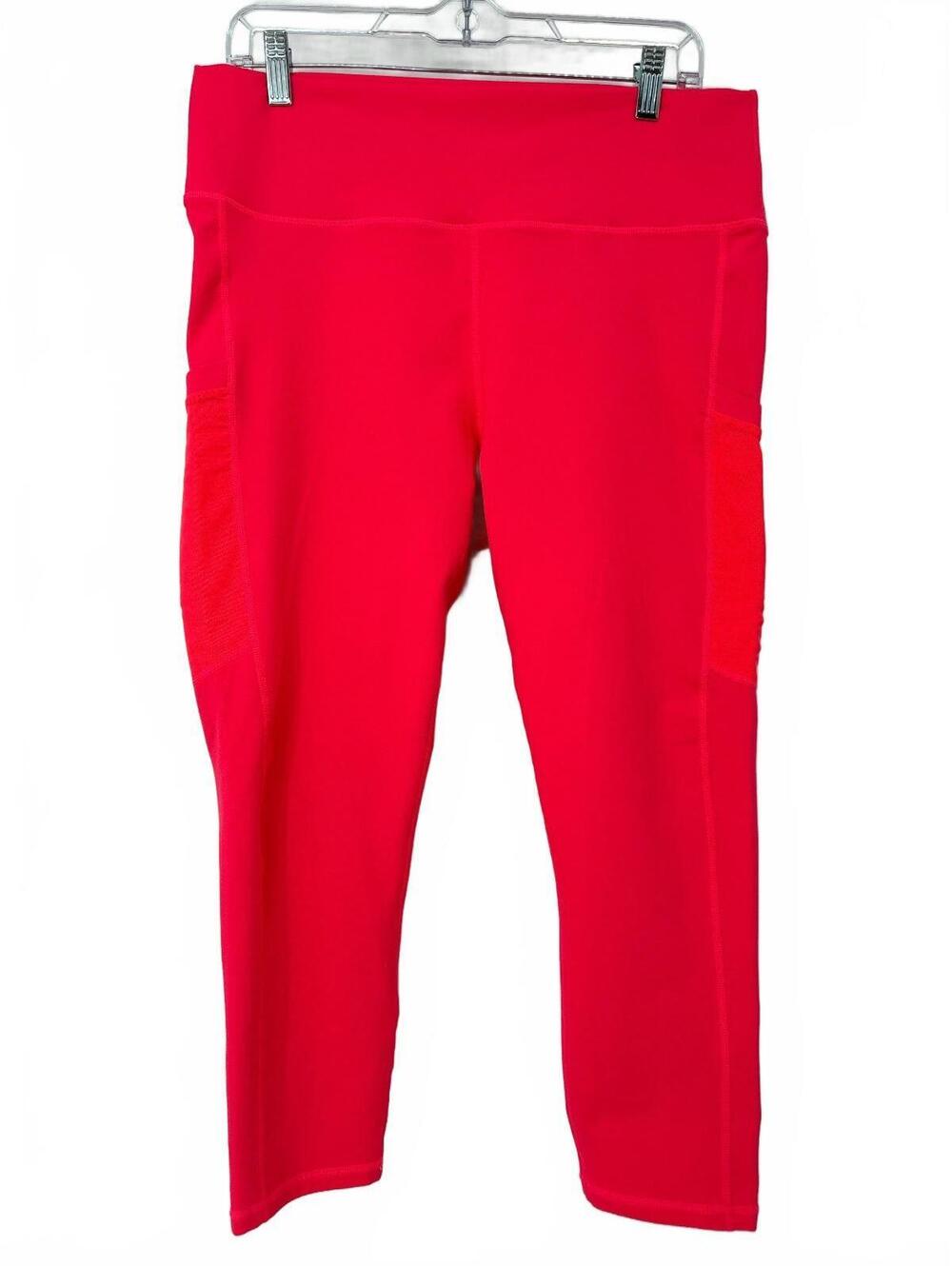 Fabletics Powerhold Neon Pink Athletic Leggings with Side Pockets XL